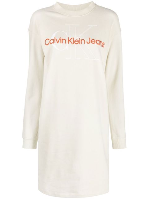 Calvin Klein Jeans logo-embroidered sweatshirt dress