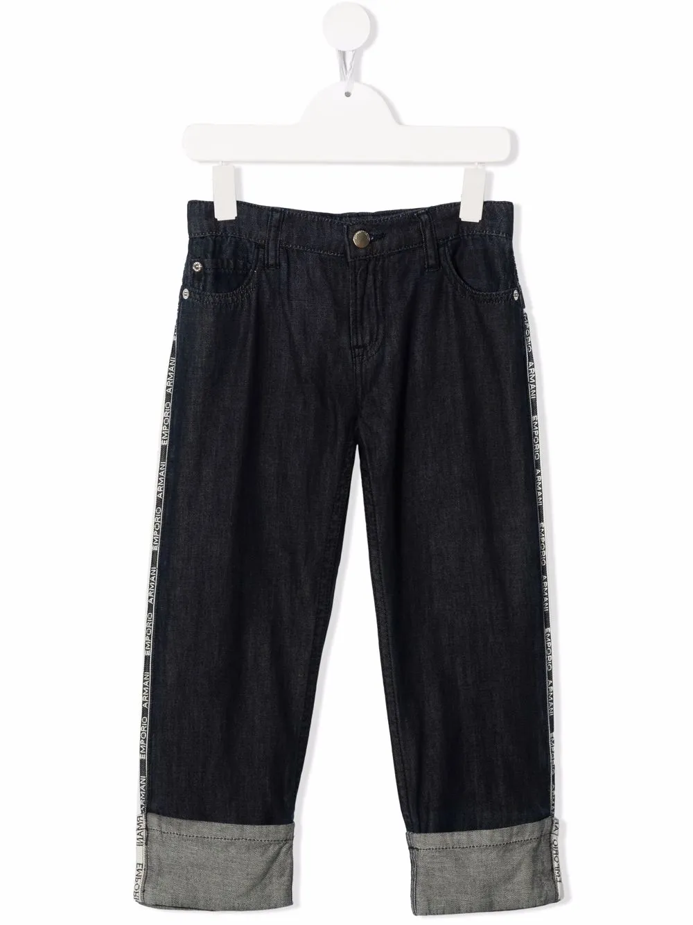 

Emporio Armani Kids jeans con franjas del logo - Azul