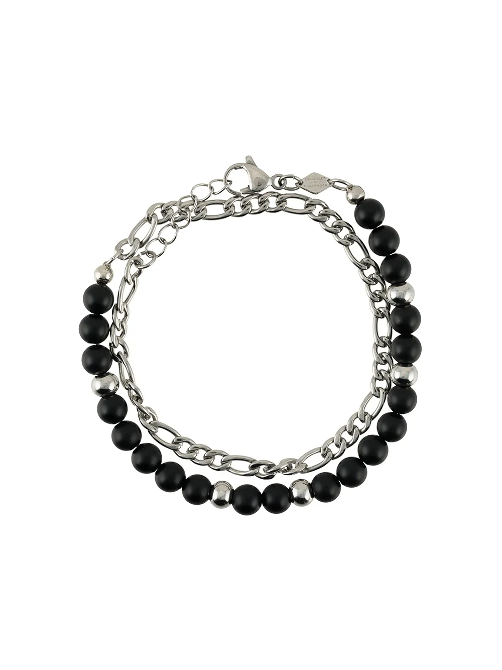 

Nialaya Jewelry pulsera doble con ónix - Negro