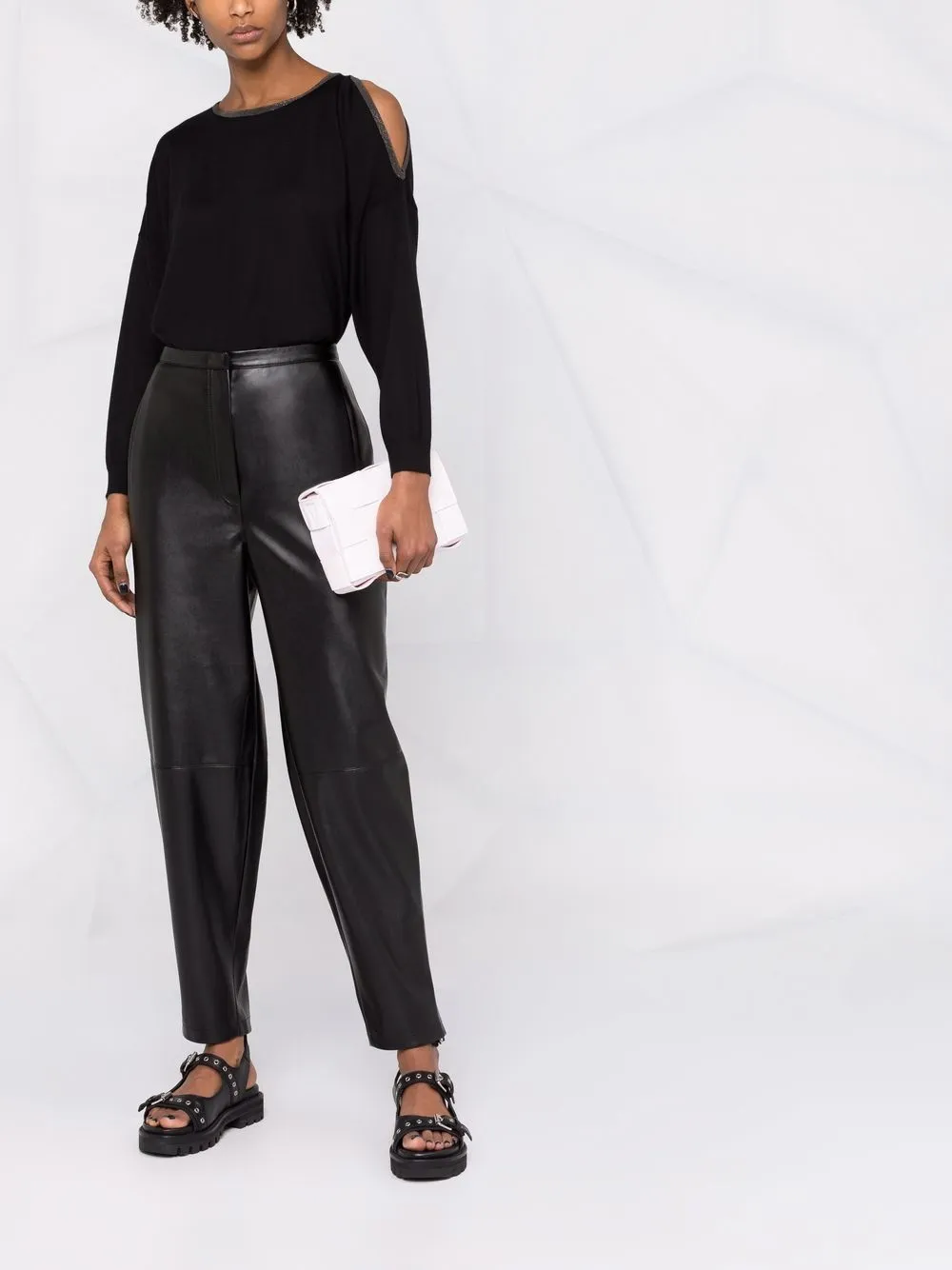 12 STOREEZ High waist broek - Zwart