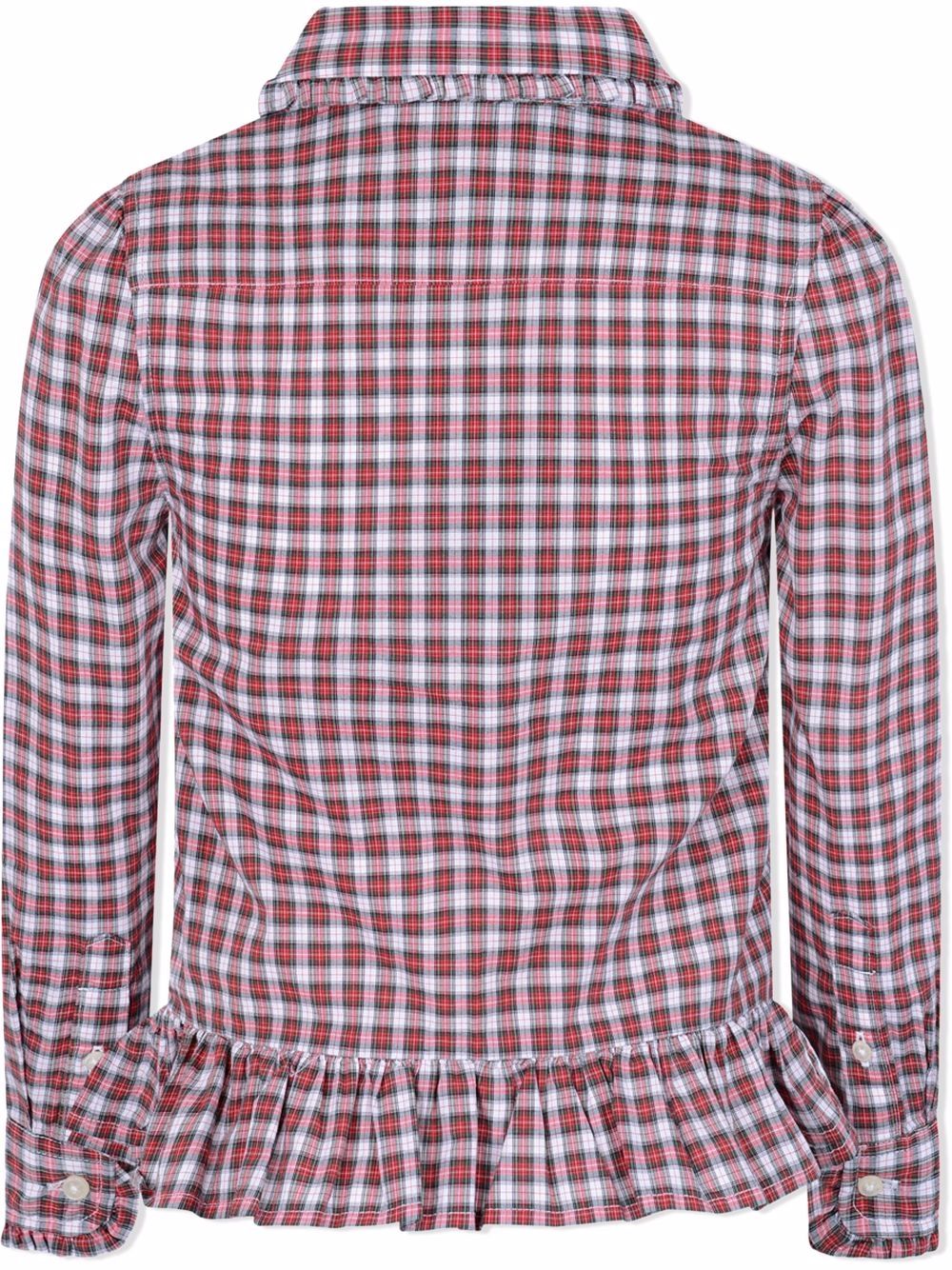 Shop Ralph Lauren Peplum-hem Check Shirt In Red