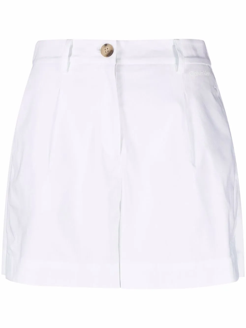

Calvin Klein linen-Lyocell blend straight-leg shorts - White