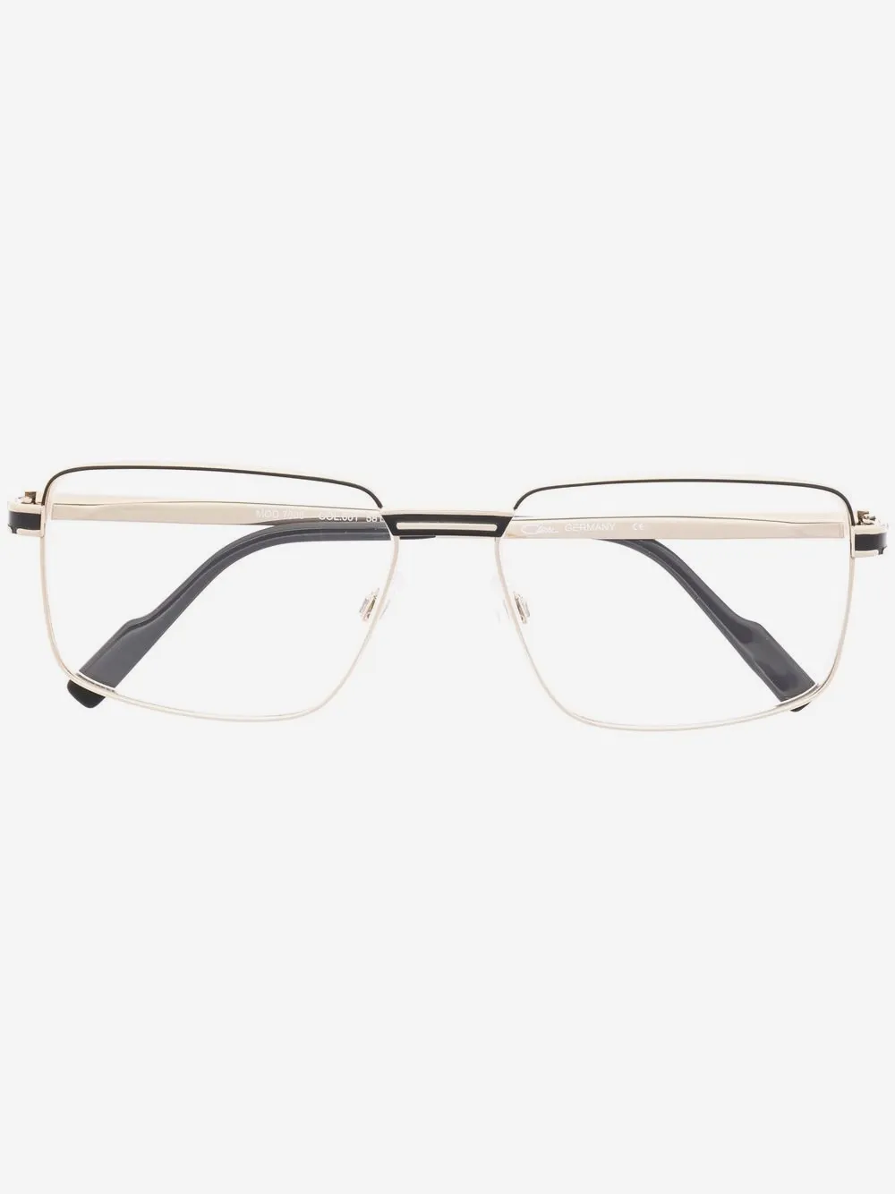 Cazal rectangle frame titanium glasses | Gold | Image 1