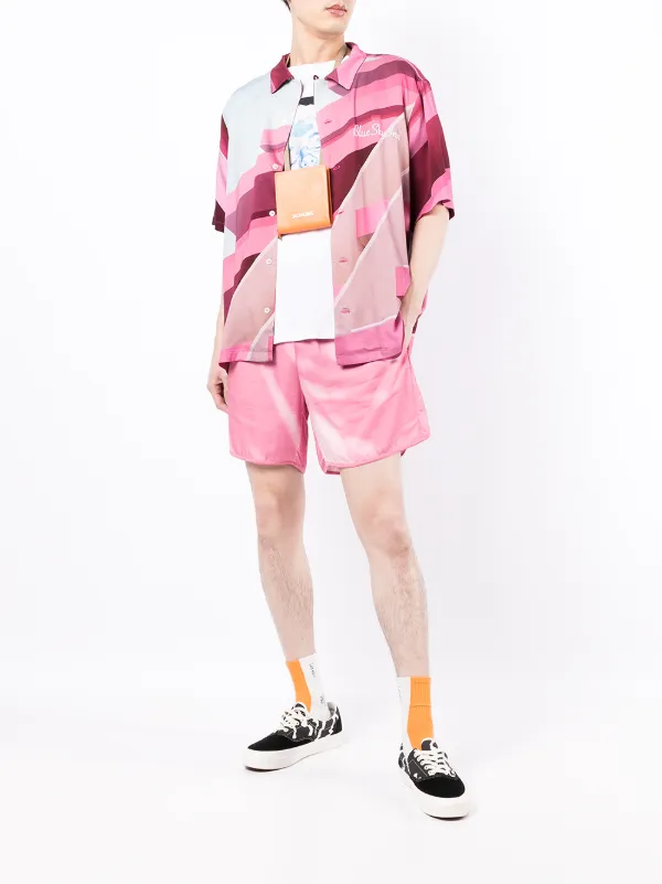 ★★Adairs★★ Bermuda pink hollow blue JI2660 BLUE SKY INN washed-print Elasticated Shorts | Pink | FARFETCH