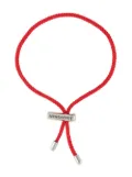 Nialaya Jewelry string engraved-logo bracelet - Red