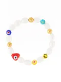 Nialaya Jewelry pearl glass-pendant bracelet - White