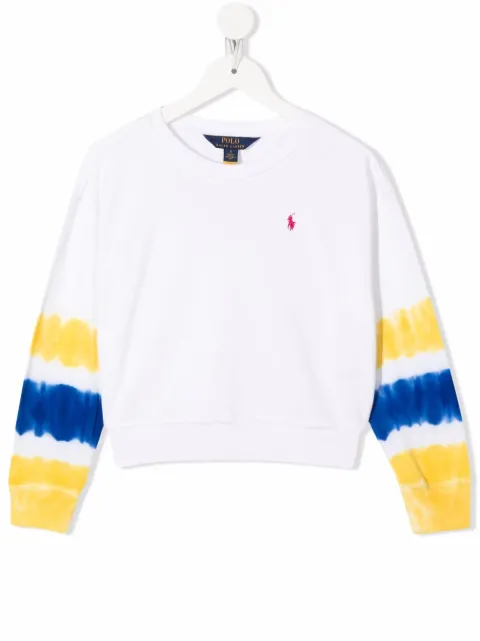 POLO RALPH LAUREN KIDS tie-dye crop sweatshirt