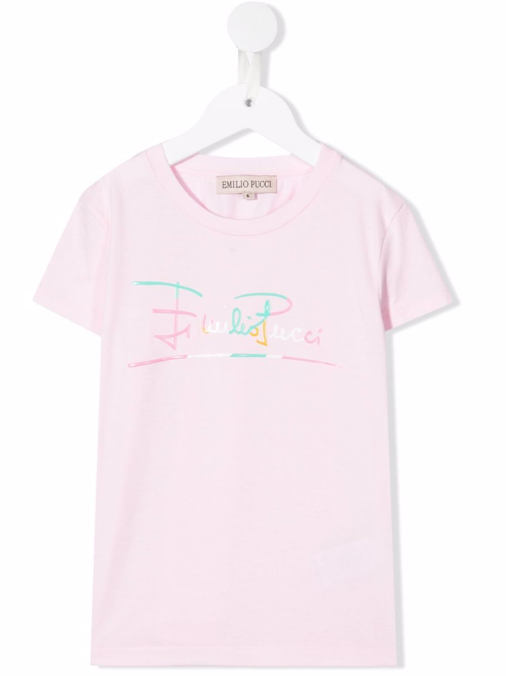 

PUCCI Junior playera con logo estampado - Rosado