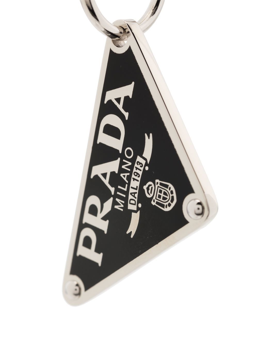 Prada Logo-plaque Sterling Silver Earring - Farfetch