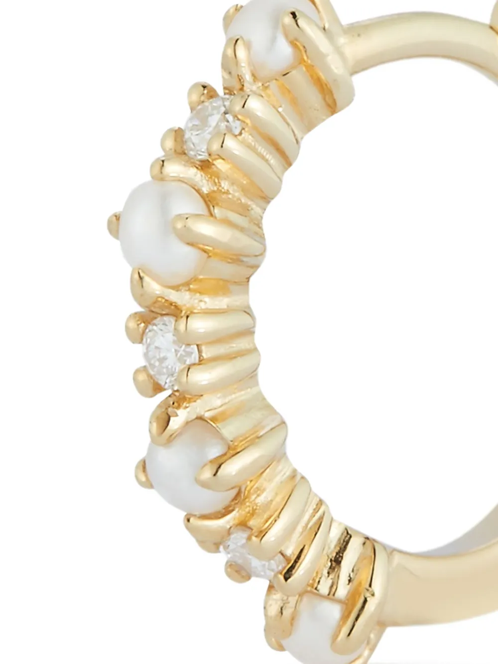 Mateo 14kt Yellow Gold The Little Things Pearl Diamond Hoop Earrings In Gold