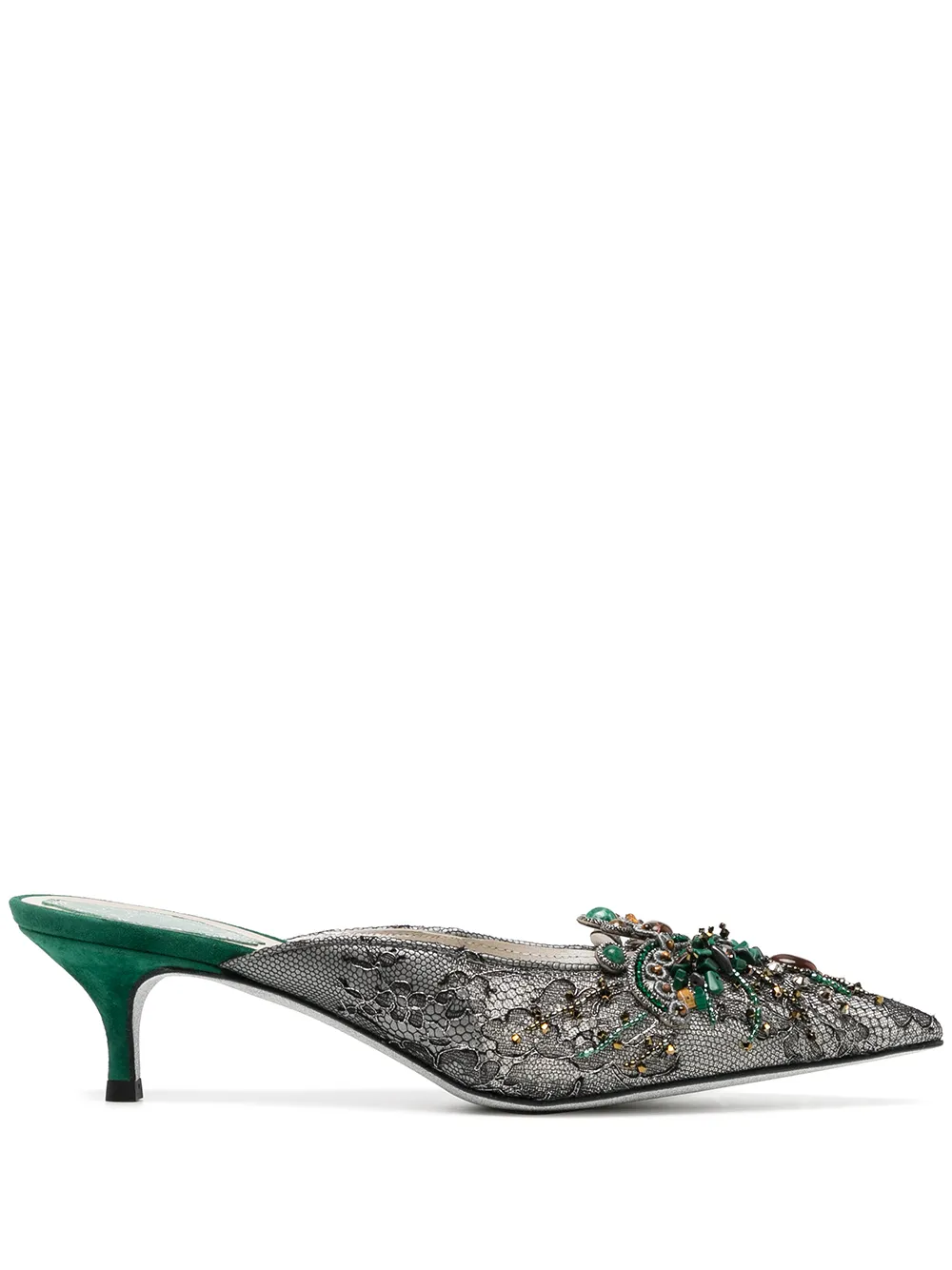 

René Caovilla pointed Corals pumps - Green