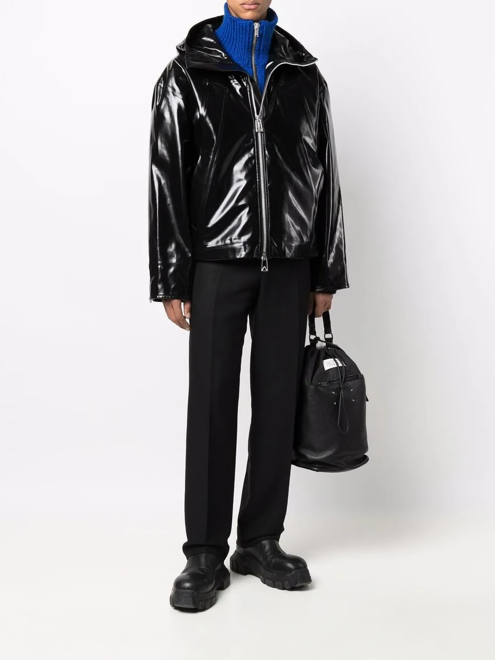 фото Bottega veneta куртка из искусственной кожи с капюшоном