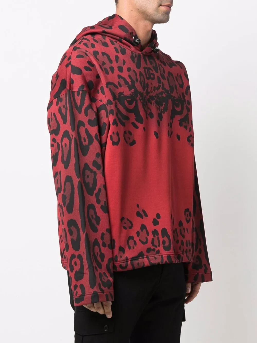 leopard print cotton hoodie