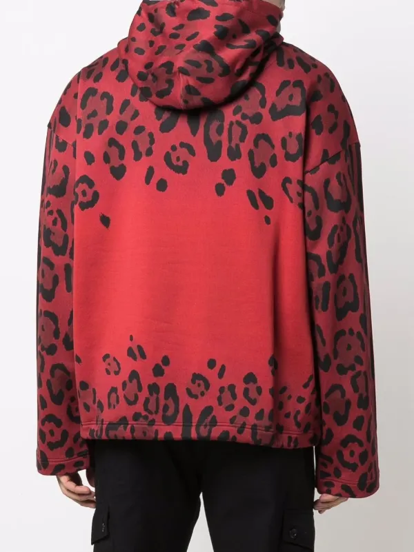 Red leopard print 2024 hoodie
