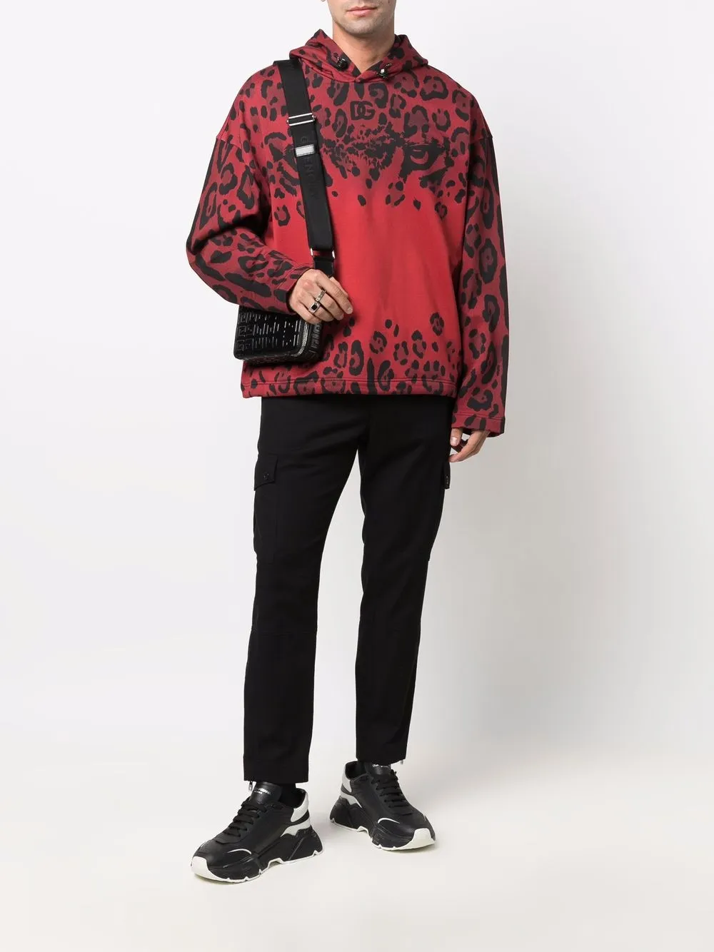 Dolce & Gabbana Hoodie met luipaardprint - Rood