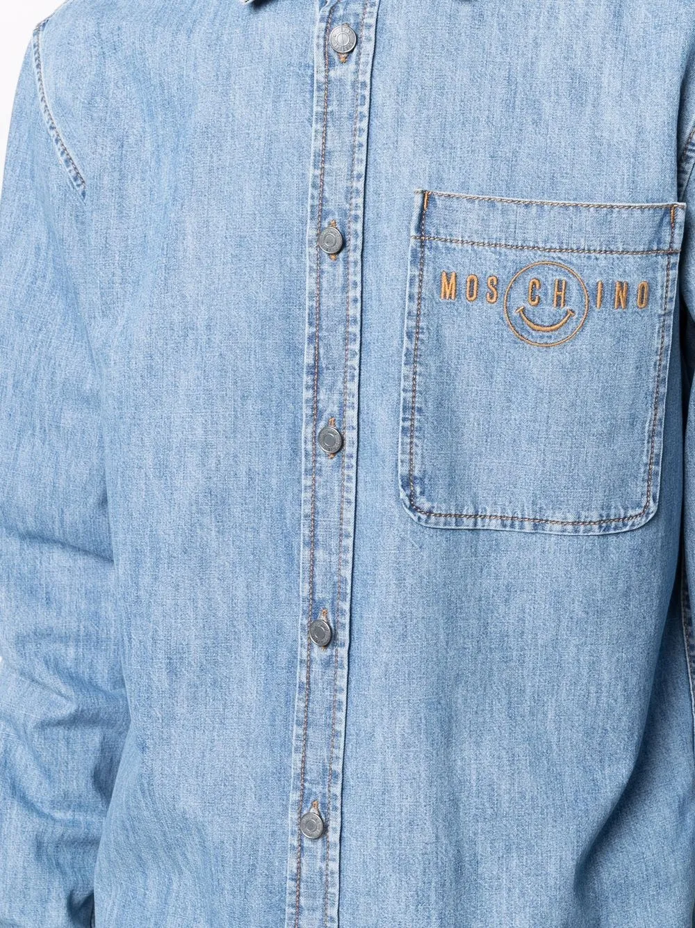 фото Moschino джинсовая рубашка с нагрудным карманом