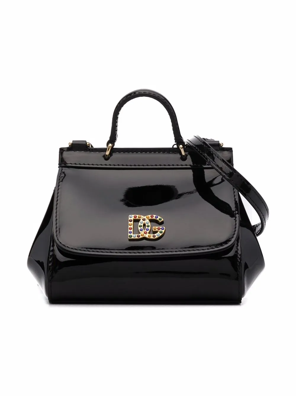 

Dolce & Gabbana Kids bolsa de hombro con placa del logo - Negro