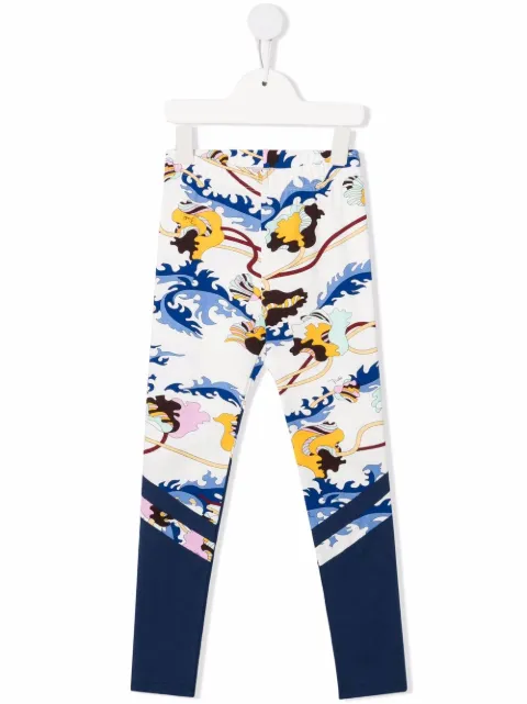Emilio Pucci Junior ليغينغ قطن بطبعة جرافيك