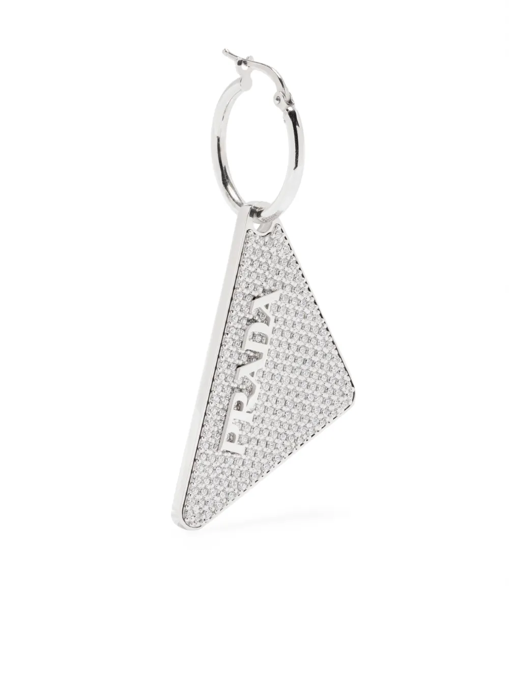 Prada クリスタル ロゴ ピアス - シルバートーン Prada クリスタル ロゴ ピアス - シルバートーン