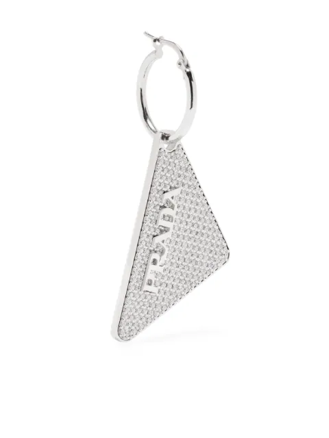 Prada crystal logo earring