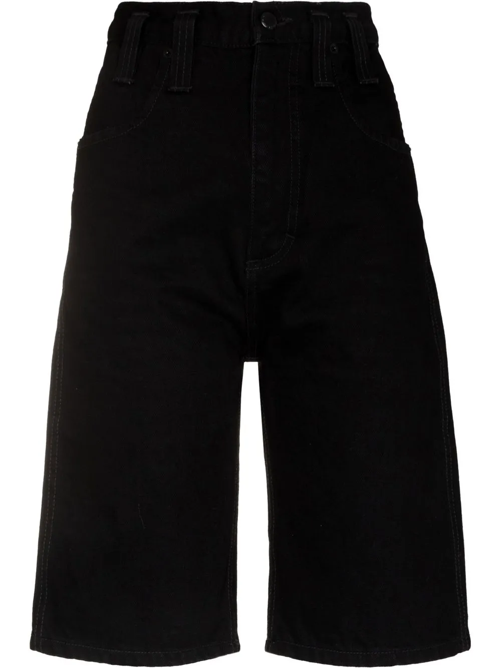 

Eckhaus Latta shorts de mezclilla con bolsillos - Negro