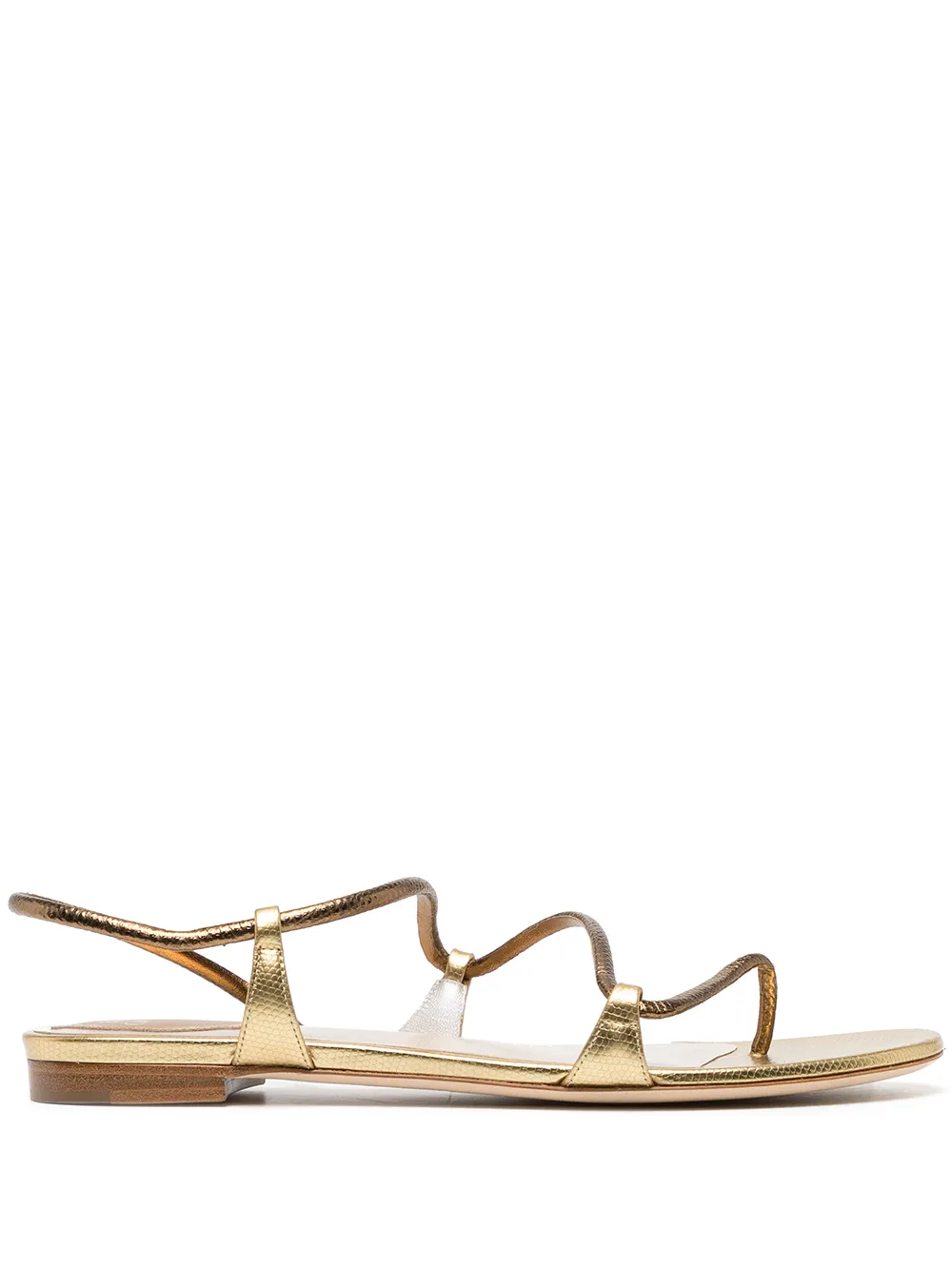 

René Caovilla Karung metallic strappy sandals - Gold