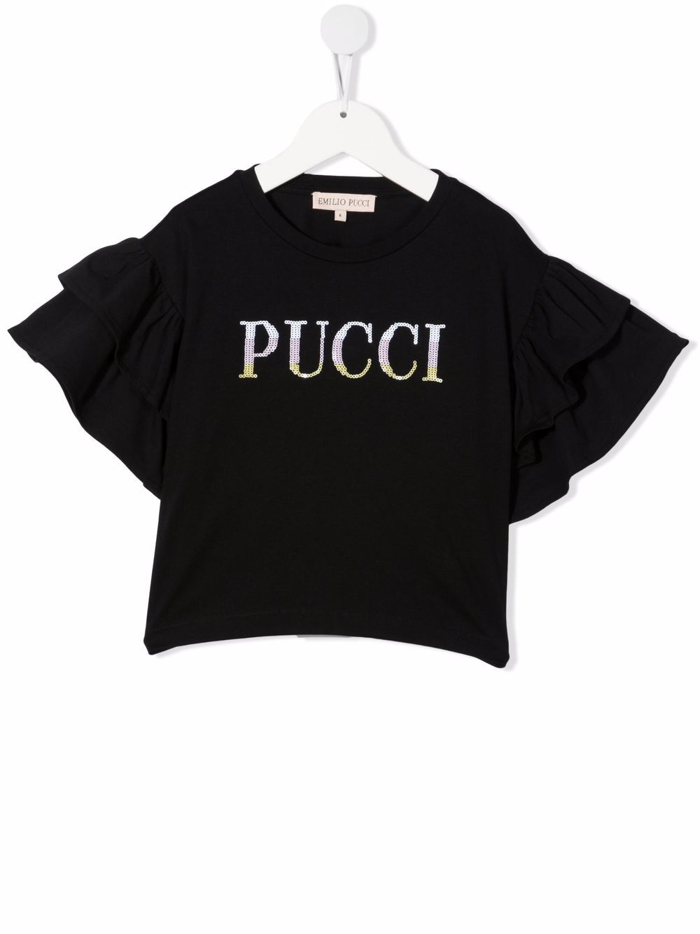 фото Emilio pucci junior футболка с оборками и логотипом