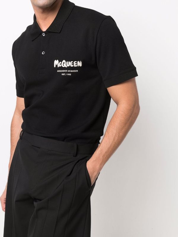 alexander mcqueen black polo shirt