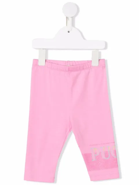 Emilio Pucci Junior ليغينغ قطن بطبعة شعار الماركة
