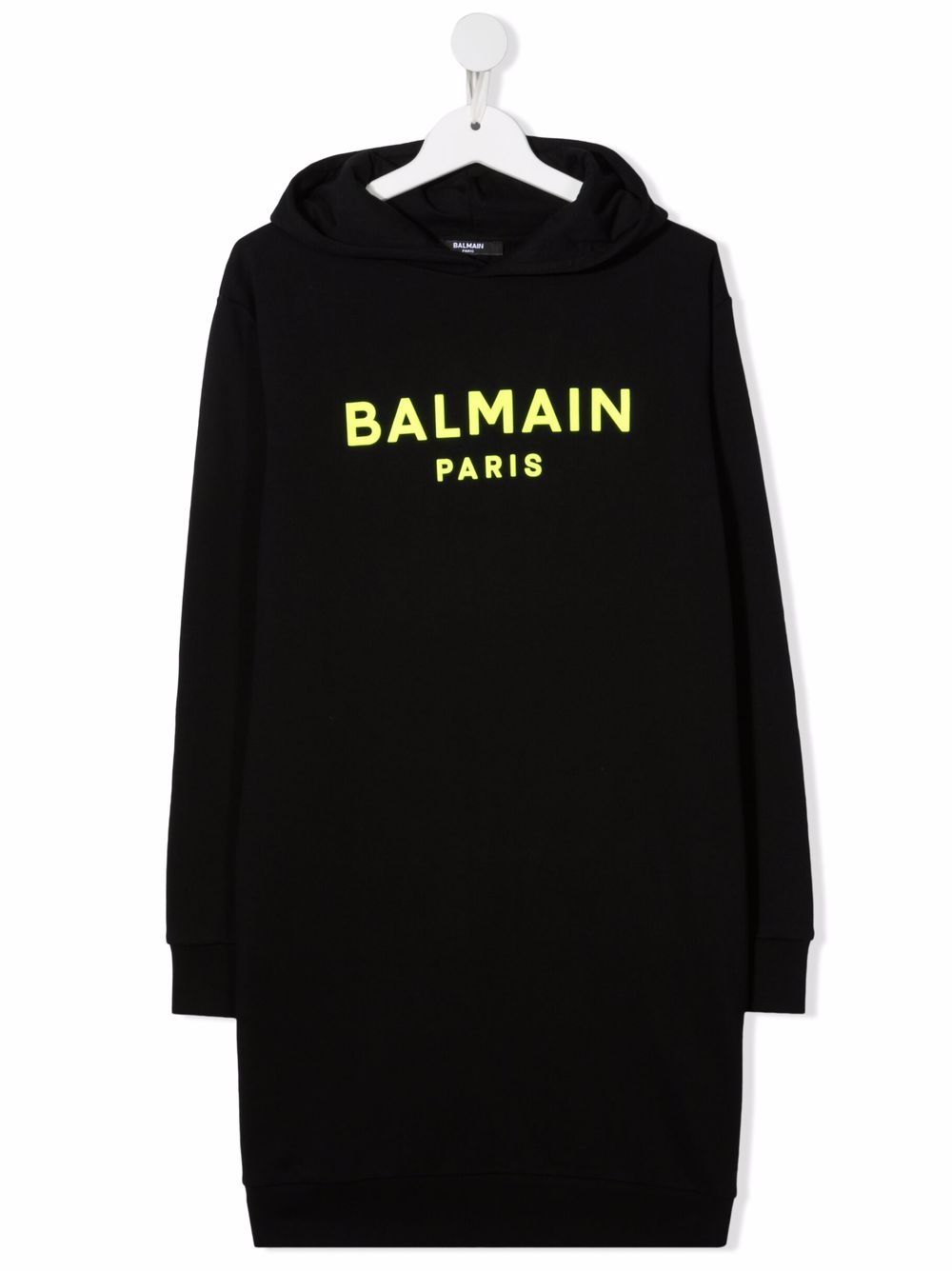 фото Balmain kids платье с капюшоном и логотипом