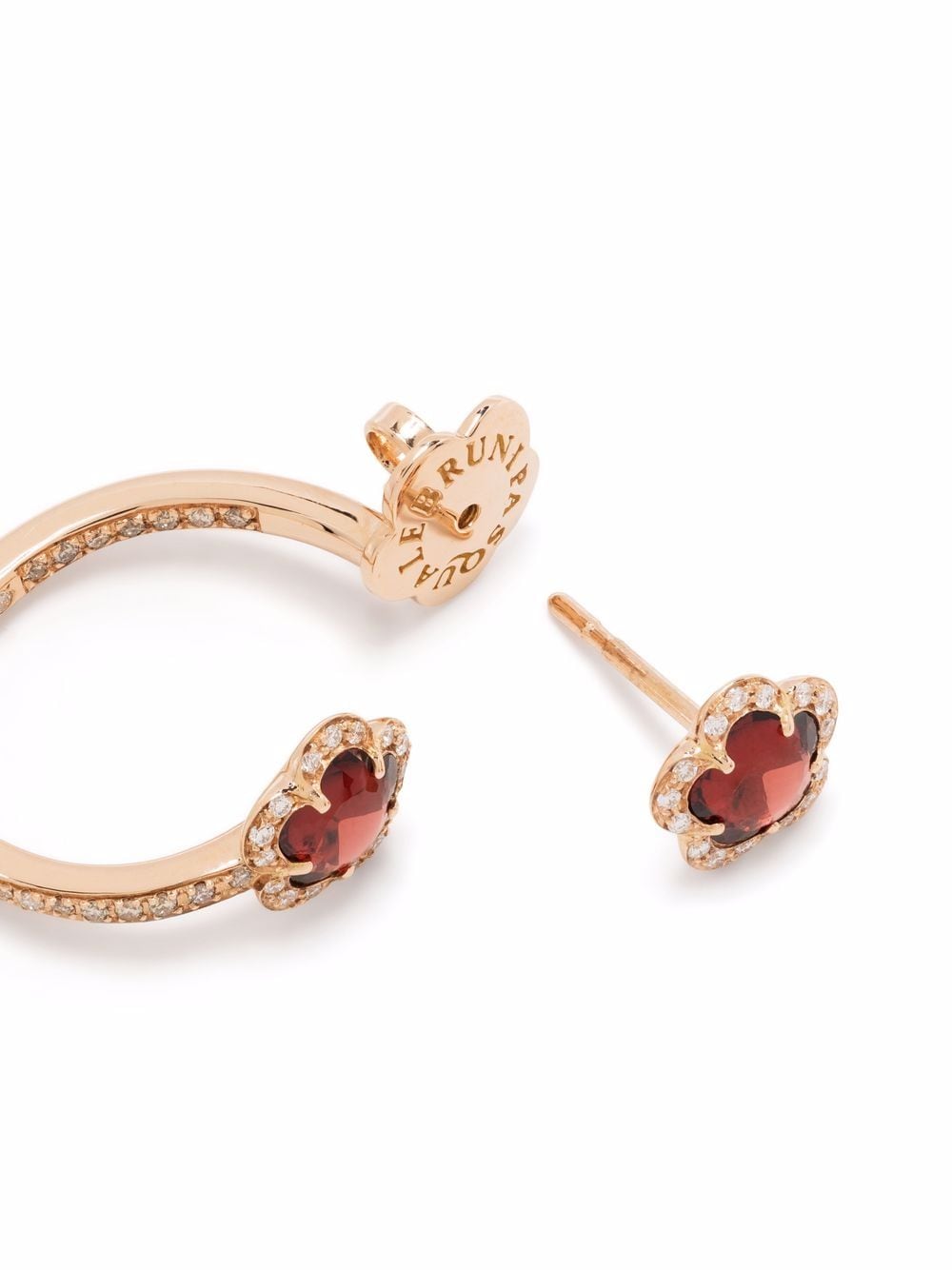 Shop Pasquale Bruni 18kt Rose Gold Figlia Dei Fiori Diamond Hoop Earrings In Pink