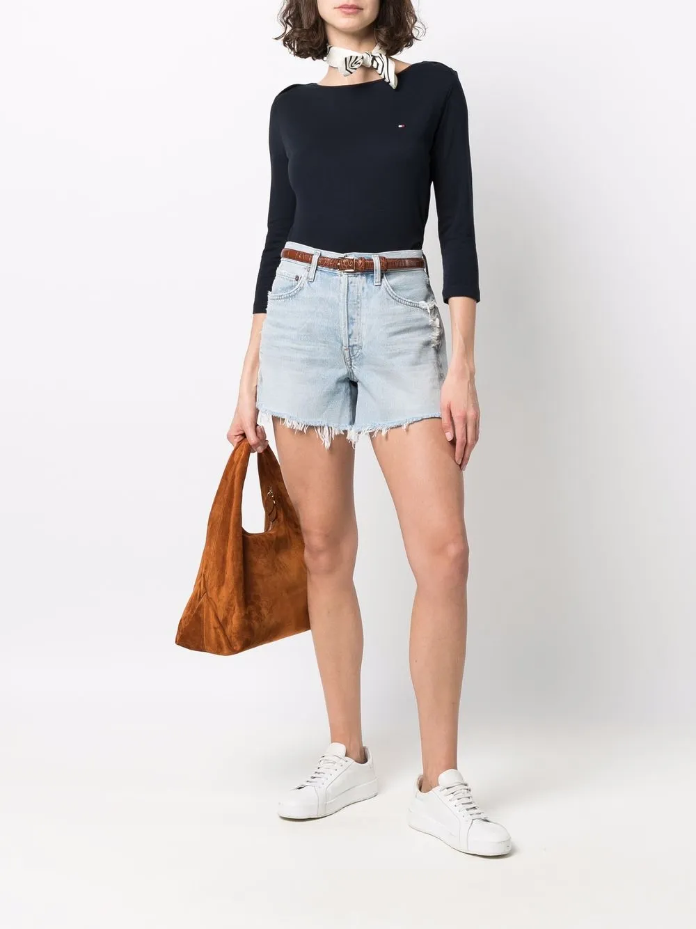 Tommy Hilfiger T-shirt met geborduurd logo - Blauw
