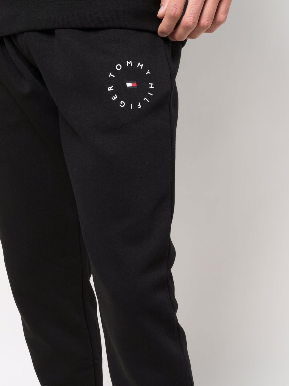 Shop Tommy Hilfiger Logo-print Track Pants In Black