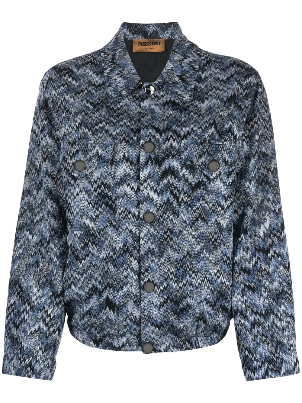 

Missoni zigzag-knit button-up jacket - Blue