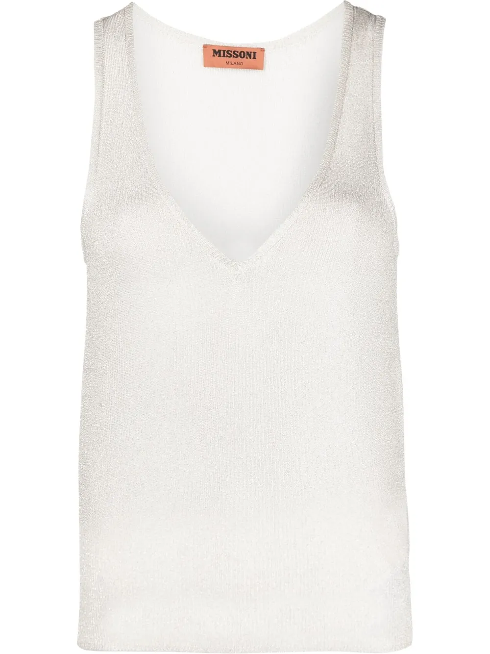 metallic-effect knitted tank top