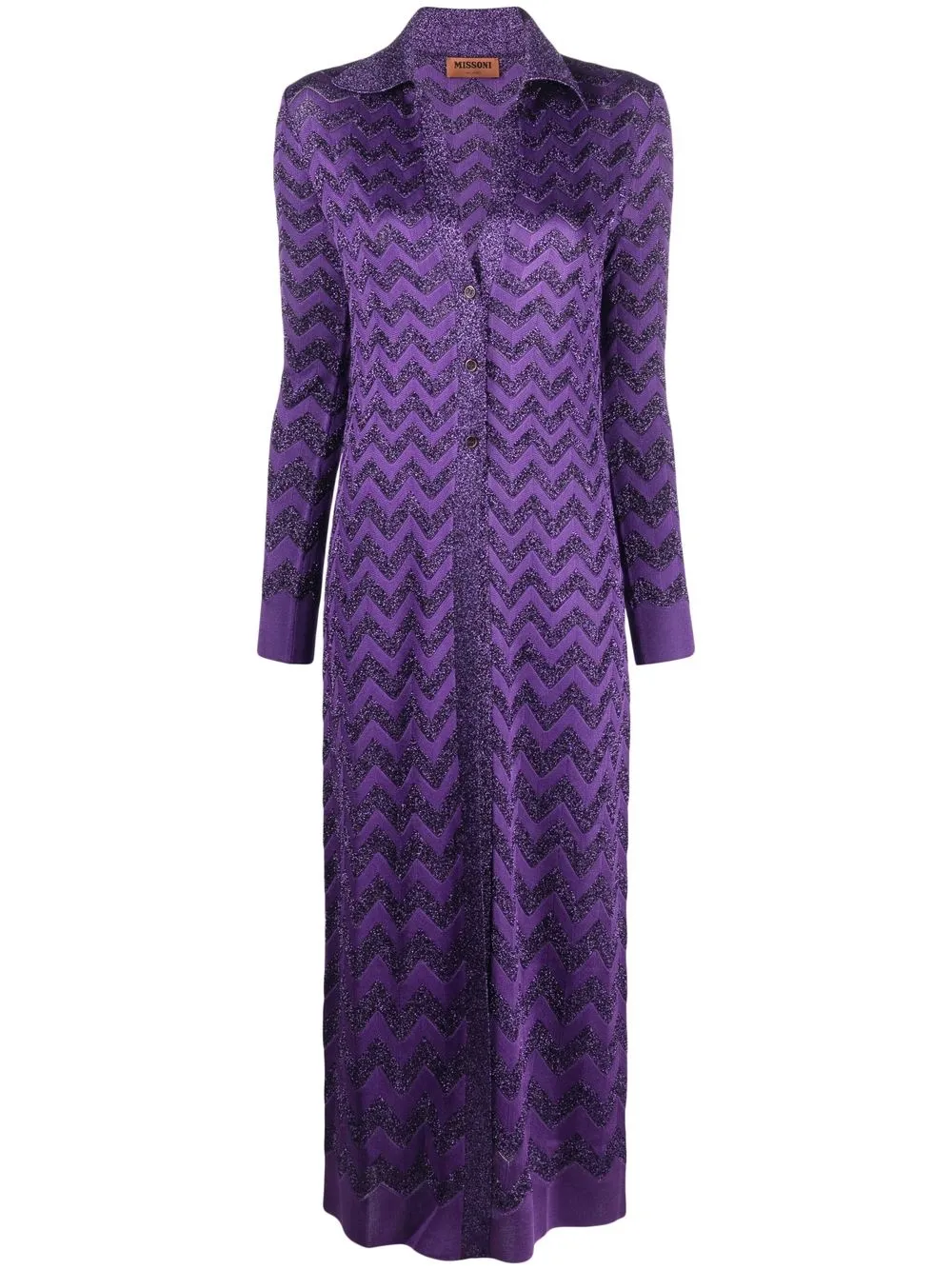 

Missoni cárdigan largo tejido en zigzag - Morado