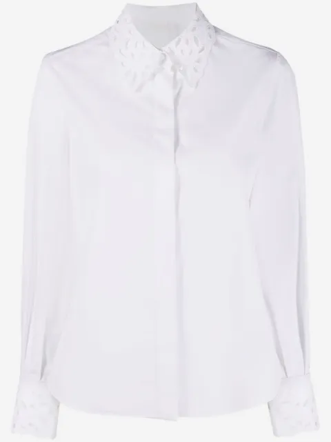 Chloé pointelle collar button-up shirt