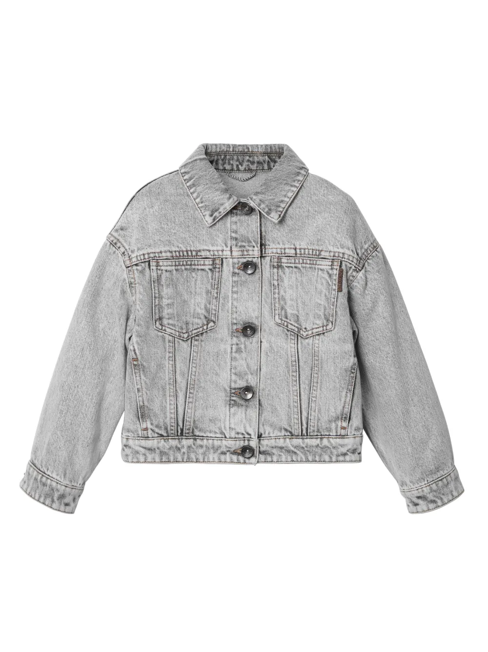 Brunello Cucinelli Stonewashed Denim Jacket In Black