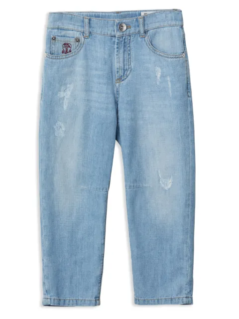 Brunello Cucinelli Kids distressed straight-leg jeans