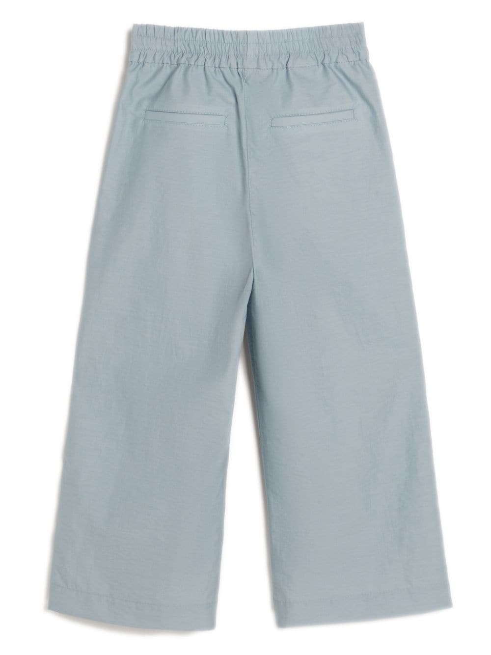 Shop Brunello Cucinelli Elastic Waist Wide Leg Trousers In Blue