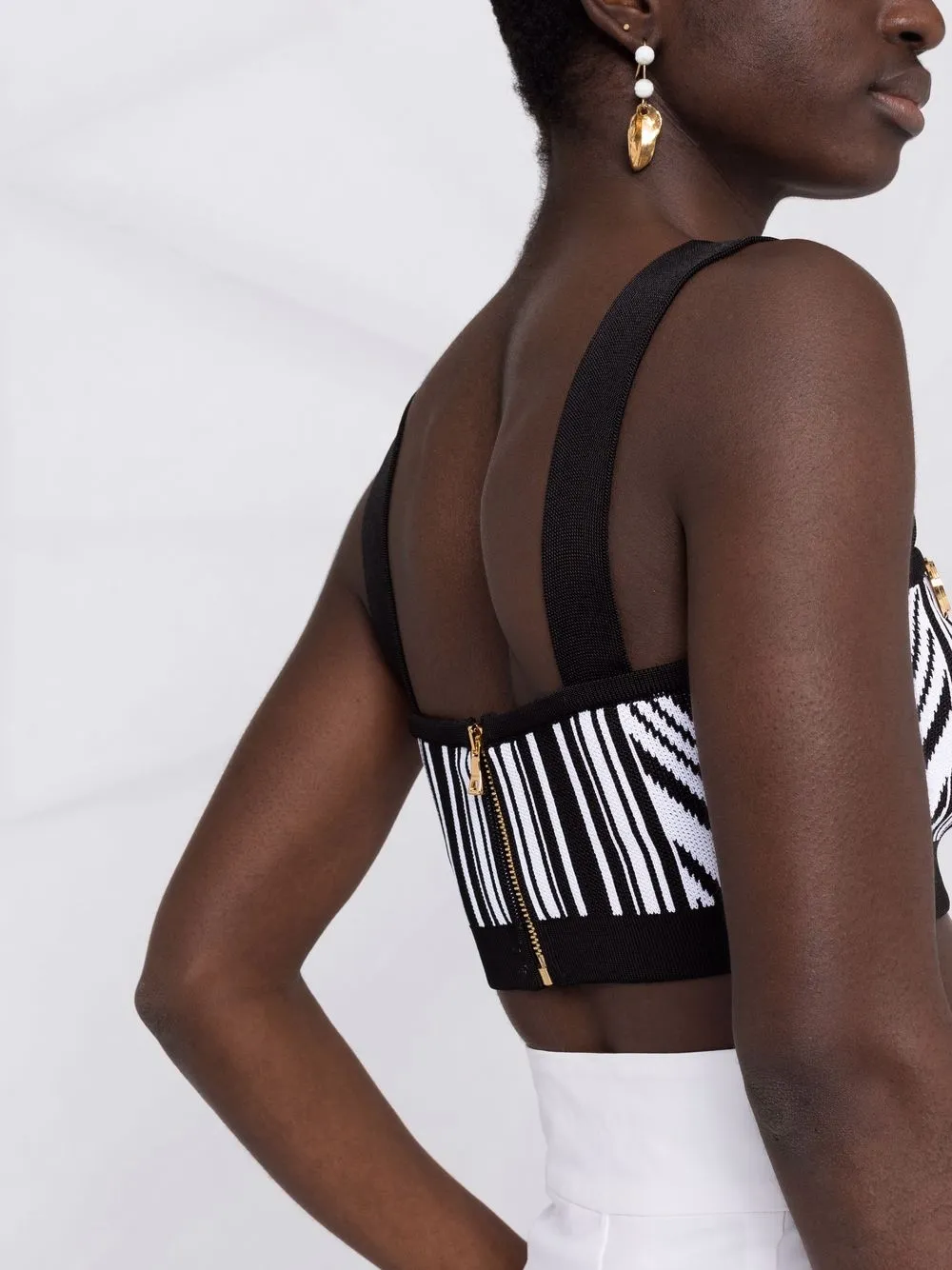 фото Balmain укороченный топ в полоску