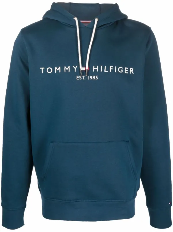 Tommy Hilfiger Logo Embroidered Hoodie - Farfetch