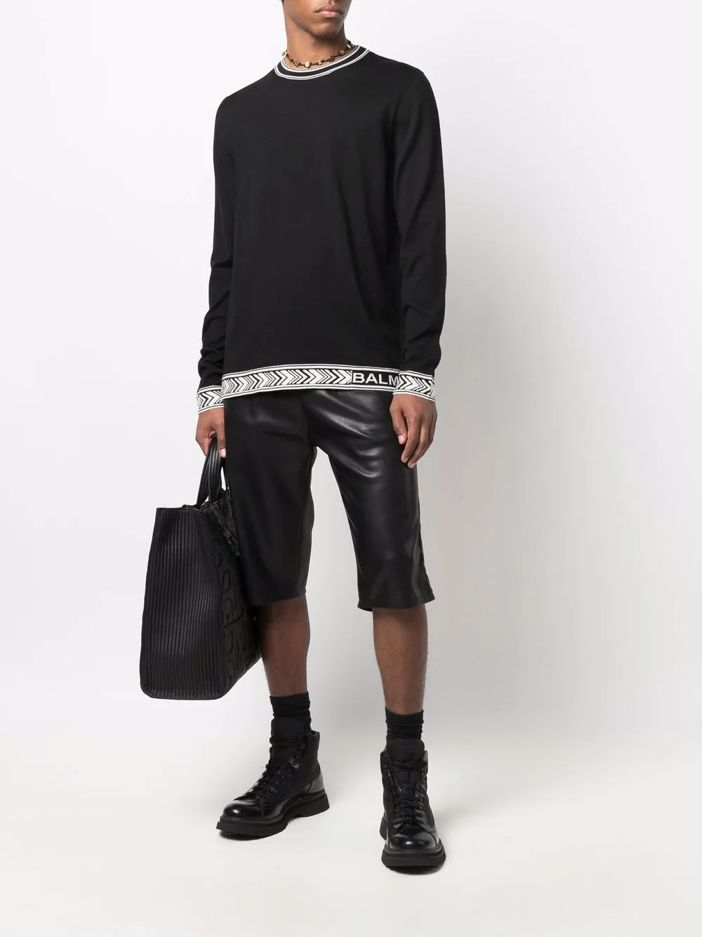 Balmain Trui met logo afwerking - Zwart