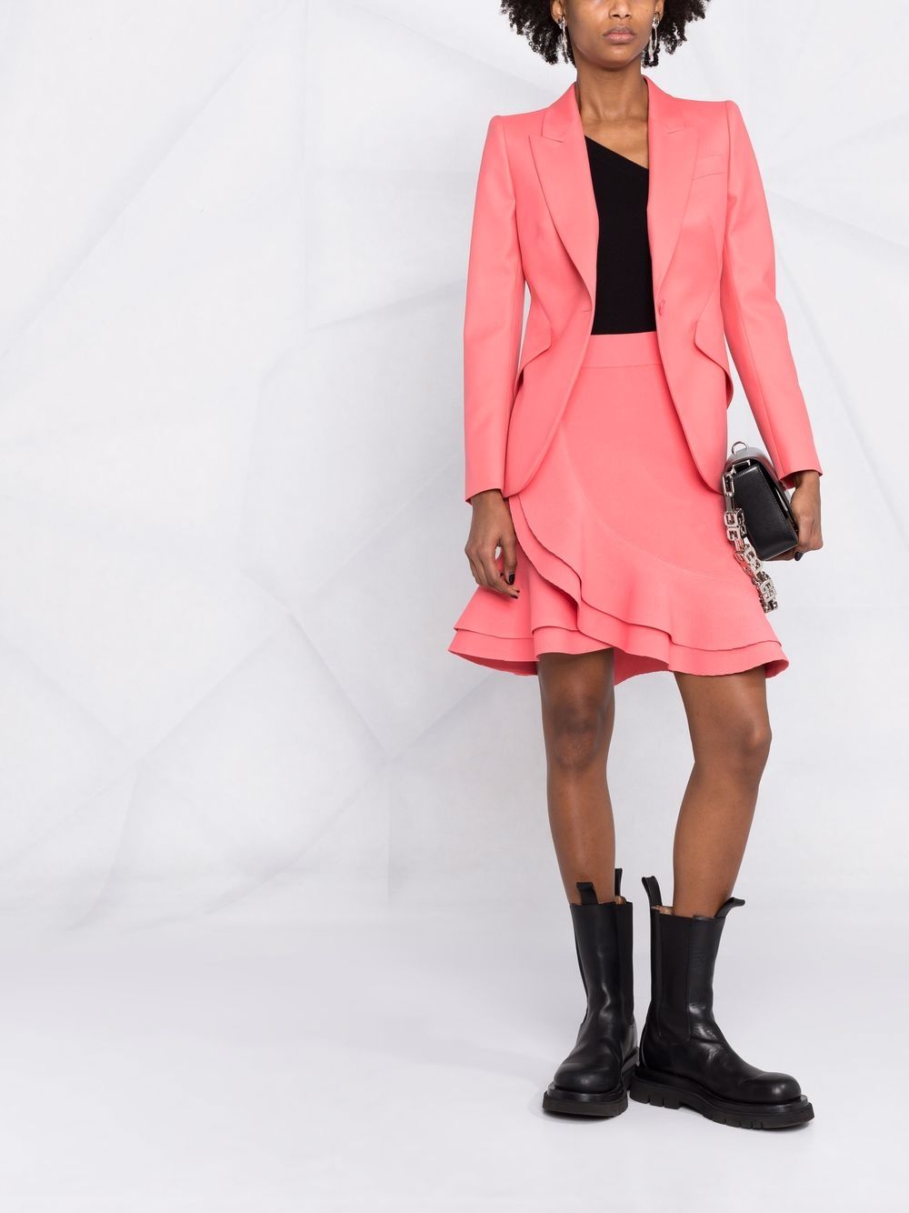Shop Alexander Mcqueen Ruffled A-line Skirt In Pink