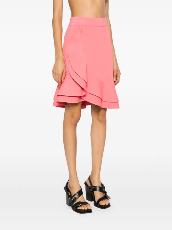 Alexander McQueen Ruffled Asymmetric Skirt | Pink | FARFETCH