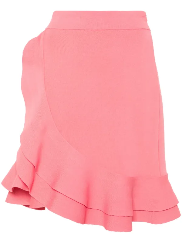 Alexander McQueen Ruffled Asymmetric Skirt in Pink