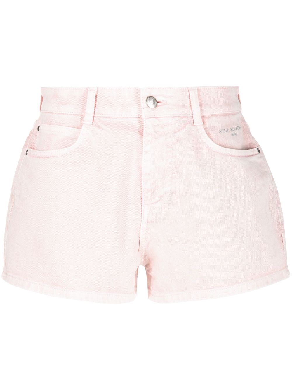 Buy cheap and original Stella McCartney embroidered-logo mid-rise shorts Women