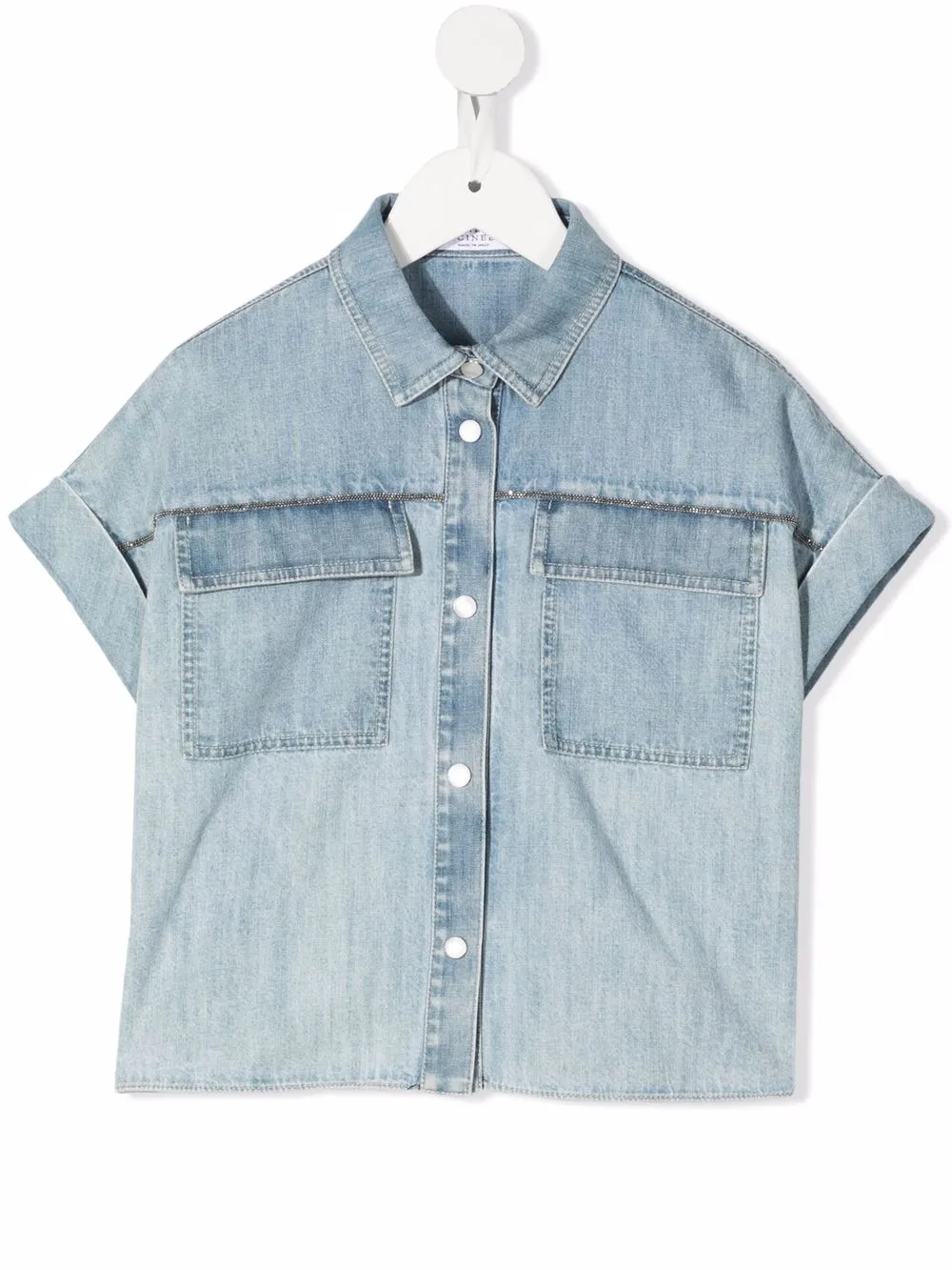 

Brunello Cucinelli Kids short-sleeve denim shirt - Blue