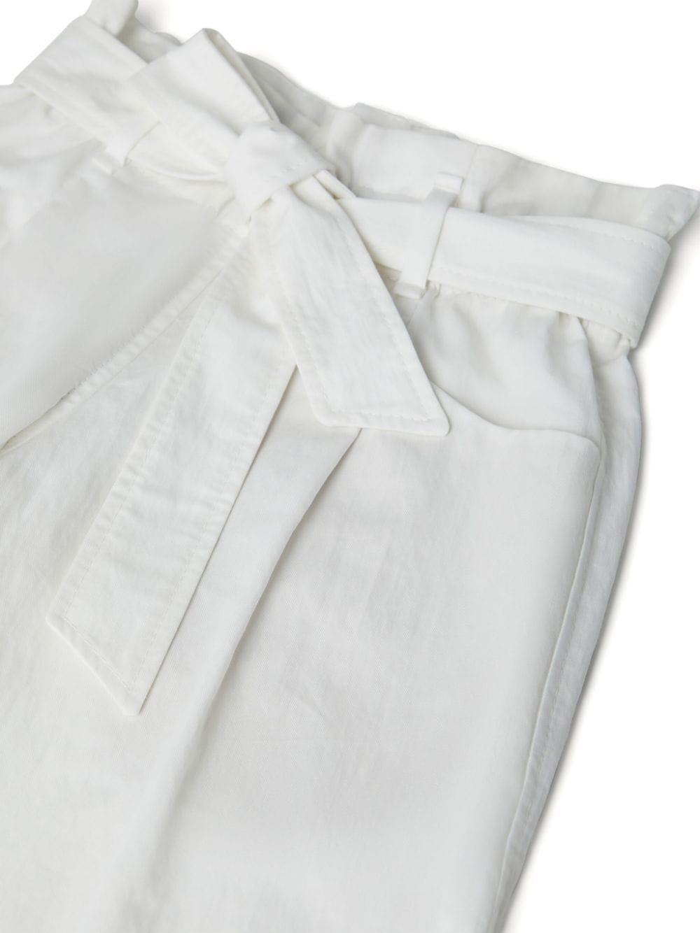Shop Brunello Cucinelli Belted High Waisted Trousers In White