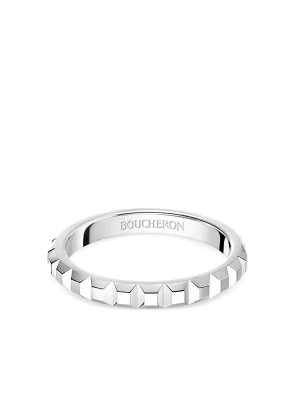 Boucheron Clou de Paris ウェディングバンド プラチナ - シルバートーン Boucheron Clou de Paris ウェディングバンド プラチナ - シルバートーン